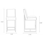 Element 24" Faux Leather Counter Stool in Graphite and Polished Chrome
