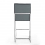 Element 24" Faux Leather Counter Stool in Graphite and Polished Chrome