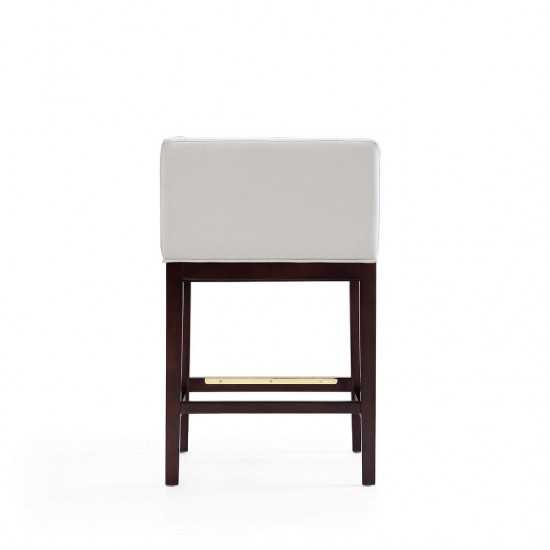 Kingsley Counter Stool in Ivory and Dark Walnut