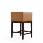 Kingsley Counter Stool in Camel and Dark Walnut