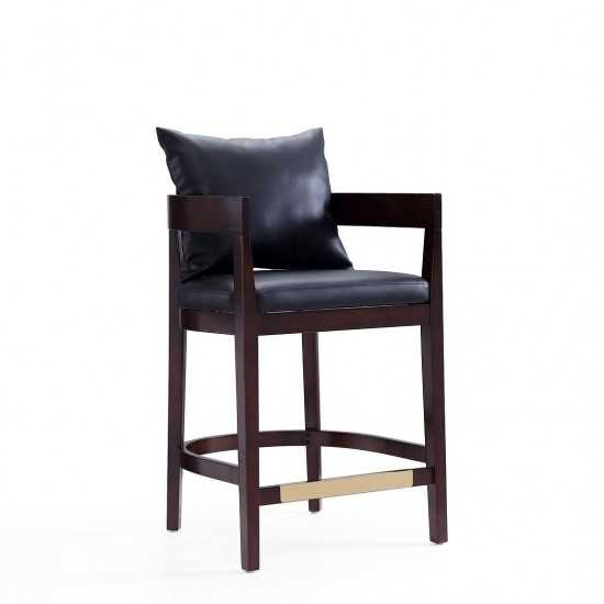 Ritz Counter Stool in Black and Dark Walnut