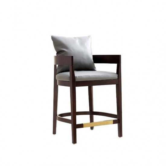 Ritz Counter Stool in Grey and Dark Walnut