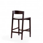 Klismos Counter Stool in Ivory and Dark Walnut