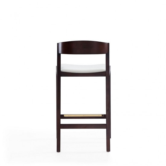 Klismos Counter Stool in Ivory and Dark Walnut