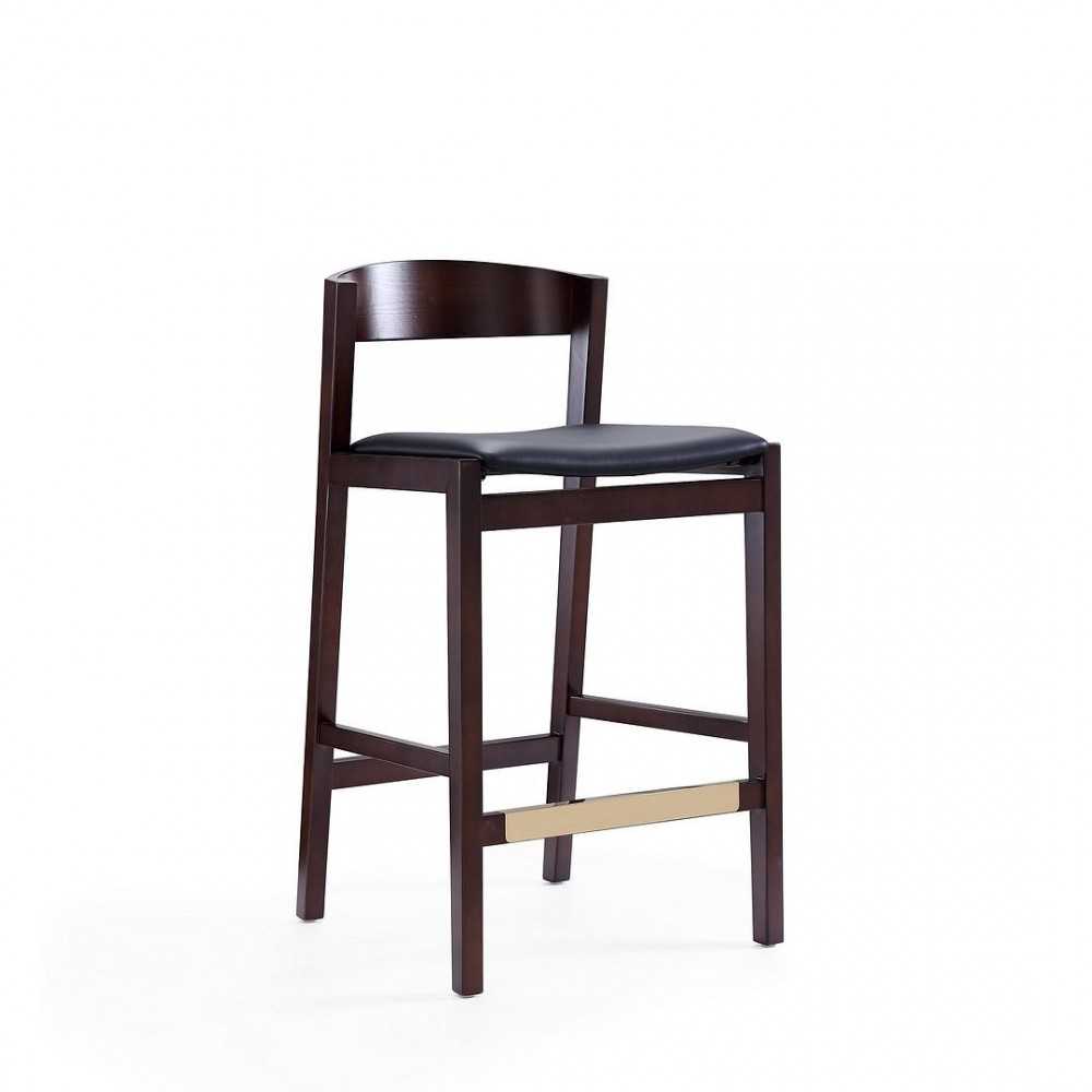 Klismos Counter Stool in Black and Dark Walnut