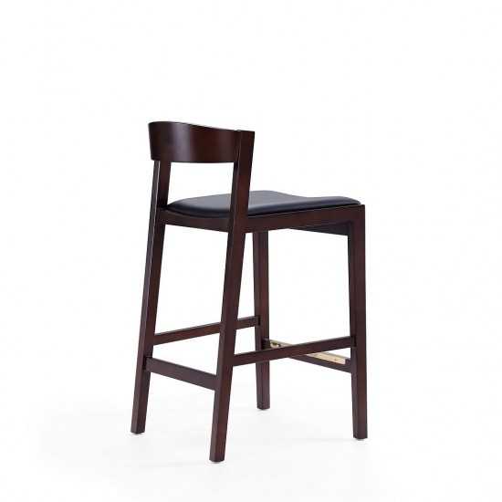 Klismos Counter Stool in Black and Dark Walnut