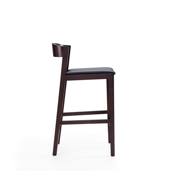 Klismos Counter Stool in Black and Dark Walnut