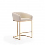 Louvre Counter Stool in Cream and Titanium Gold