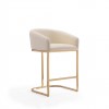 Louvre Counter Stool in Cream and Titanium Gold