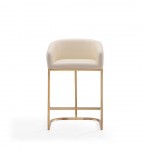 Louvre Counter Stool in Cream and Titanium Gold