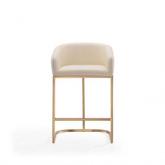 Louvre Counter Stool in Cream and Titanium Gold