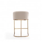 Louvre Counter Stool in Cream and Titanium Gold