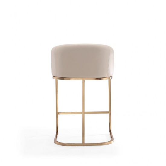 Louvre Counter Stool in Cream and Titanium Gold