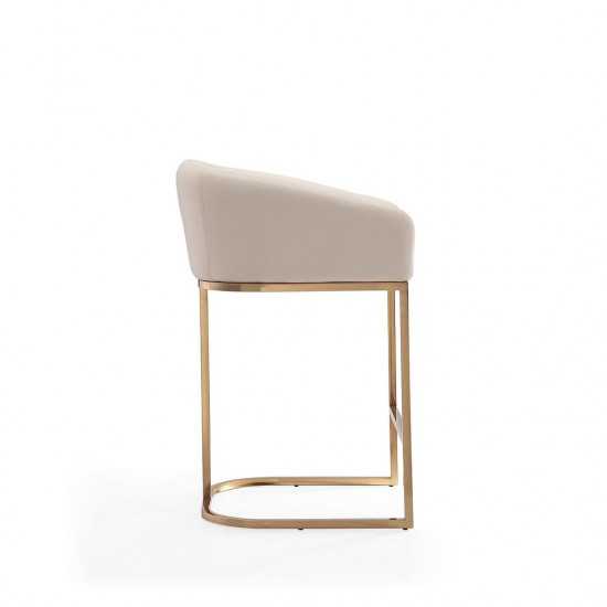 Louvre Counter Stool in Cream and Titanium Gold