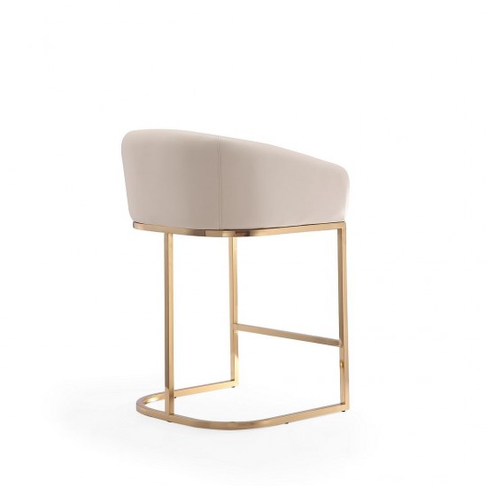 Louvre Counter Stool in Cream and Titanium Gold