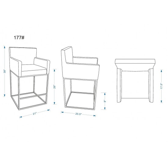 Ambassador Counter Stool in Cream and Black