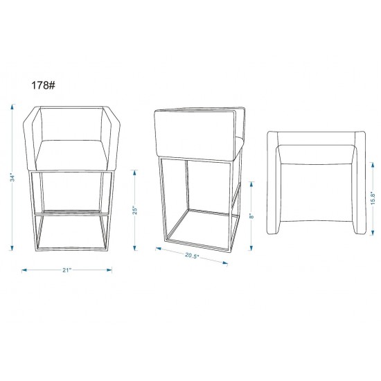 Embassy Counter Stool in Cream and Black