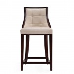 Fifth Ave Counter Stool in Cream and Dark Walnut