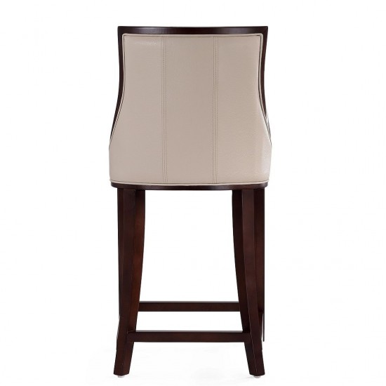 Fifth Ave Counter Stool in Cream and Dark Walnut