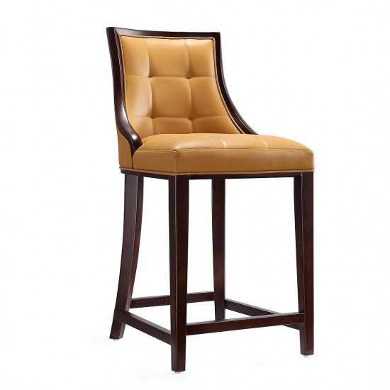 Fifth Ave Counter Stool in Camel and Dark Walnut