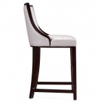 Fifth Ave Counter Stool in Pearl White and Walnut