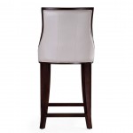 Fifth Ave Counter Stool in Pearl White and Walnut