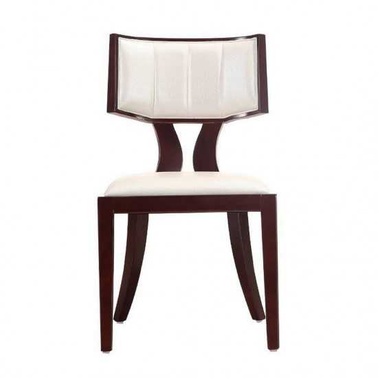 Pulitzer Dining Chair (Set of Two) in Pearl White and Walnut