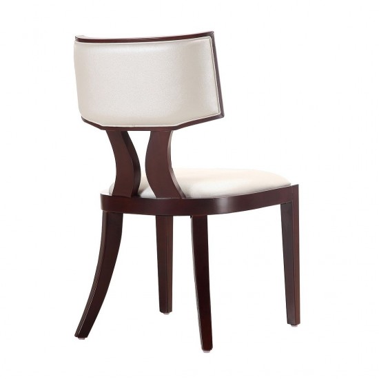 Pulitzer Dining Chair (Set of Two) in Pearl White and Walnut