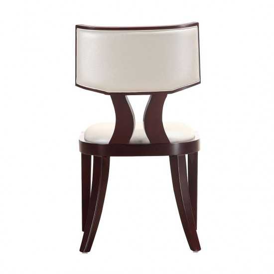 Pulitzer Dining Chair (Set of Two) in Pearl White and Walnut