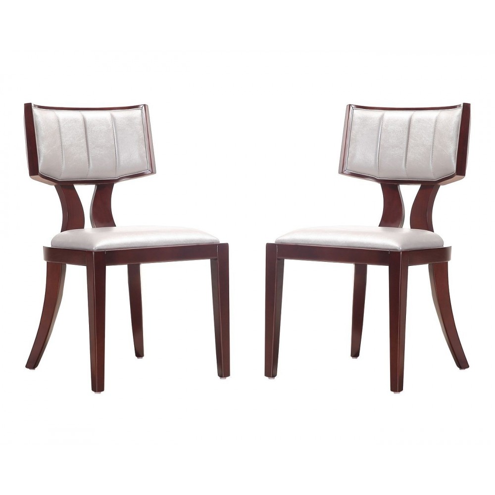 Pulitzer Dining Chair (Set of Two) in Silver and Walnut