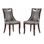 Emperor Dining Chair (Set of Two) in Silver and Walnut