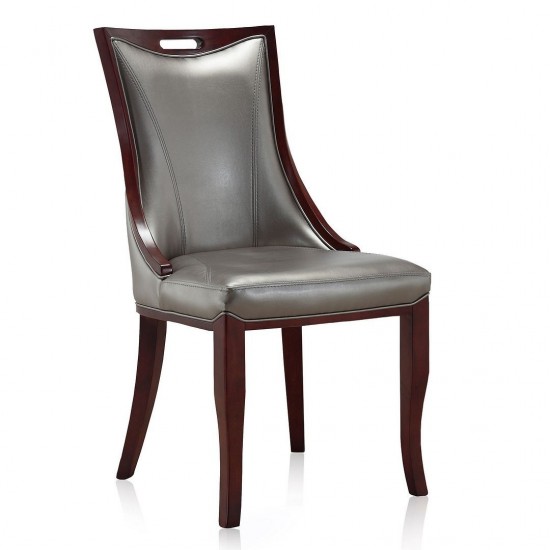 Emperor Dining Chair (Set of Two) in Silver and Walnut