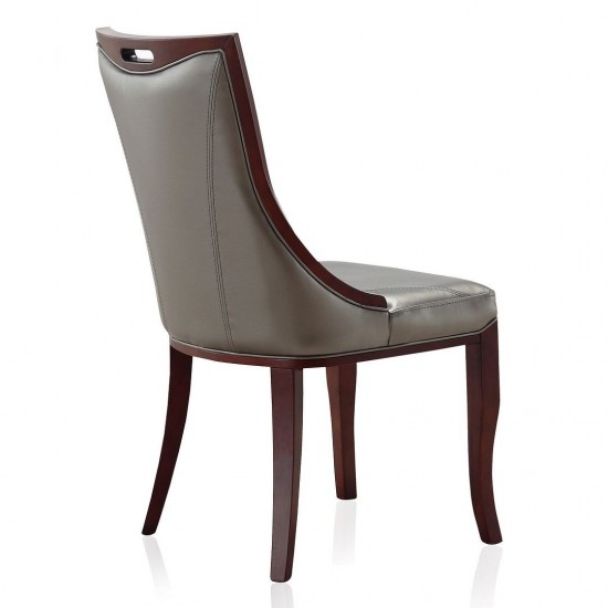 Emperor Dining Chair (Set of Two) in Silver and Walnut