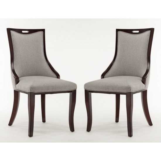 Emperor Dining Chair (Set of Two) in Grey and Walnut