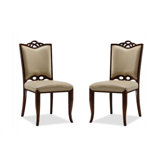 Regent Dining Chair (Set of Two) in Cream and Walnut