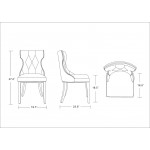 Reine Velvet Dining Chair (Set of Two) in Black and Walnut