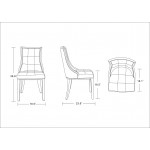 Fifth Avenue Faux Leather Dining Chair (Set of Two) in Silver and Walnut