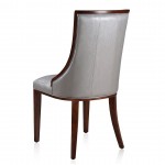 Fifth Avenue Faux Leather Dining Chair (Set of Two) in Silver and Walnut