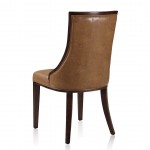 Fifth Avenue Faux Leather Dining Chair (Set of Two) in Saddle and Walnut