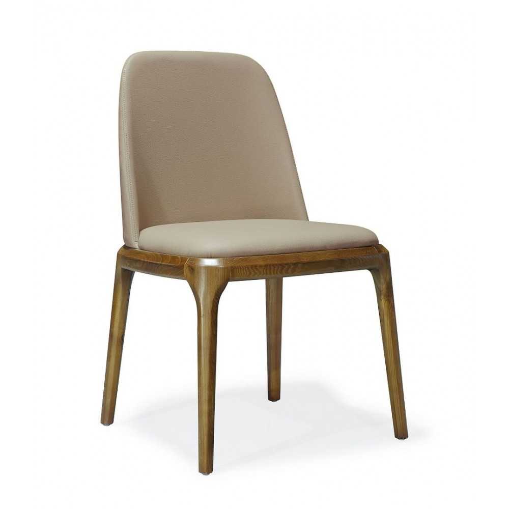 Courding Dining Chair in Tan and Walnut Courding Dining Chair in Tan and Walnut