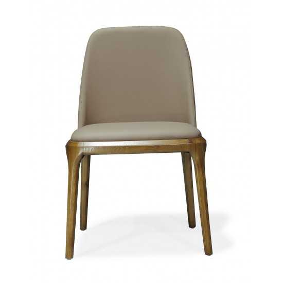 Courding Dining Chair in Tan and Walnut