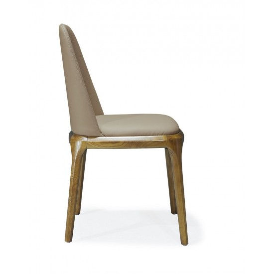 Courding Dining Chair in Tan and Walnut