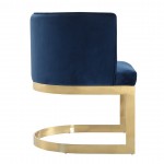 Aura Dining Chair in Royal Blue and Polished Brass