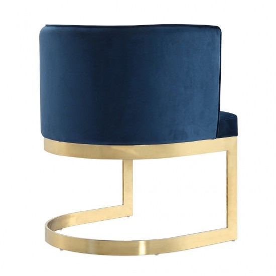 Aura Dining Chair in Royal Blue and Polished Brass