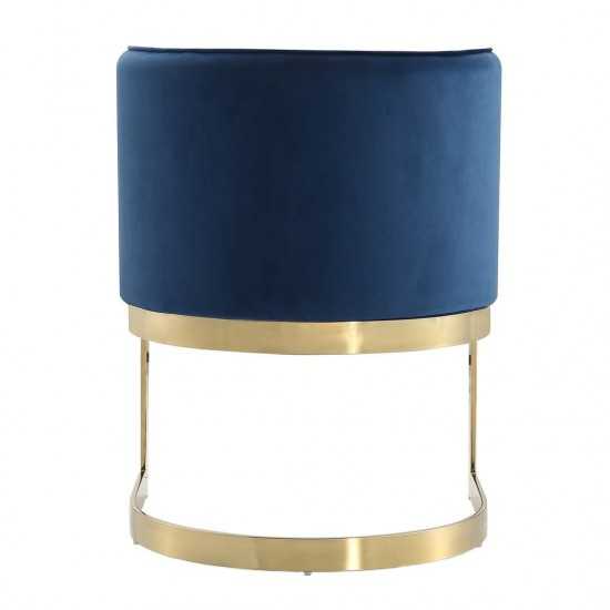 Aura Dining Chair in Royal Blue and Polished Brass