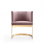 Aura Dining Chair in Blush and Polished Brass