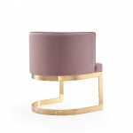 Aura Dining Chair in Blush and Polished Brass