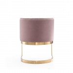 Aura Dining Chair in Blush and Polished Brass