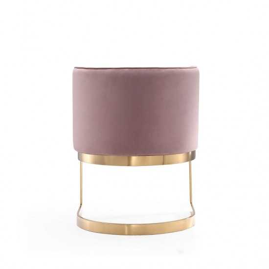 Aura Dining Chair in Blush and Polished Brass