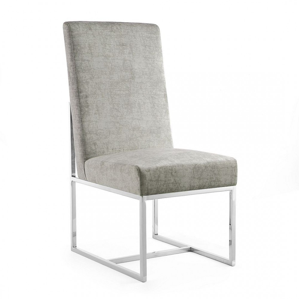 Element Velvet Dining Chair in Steel